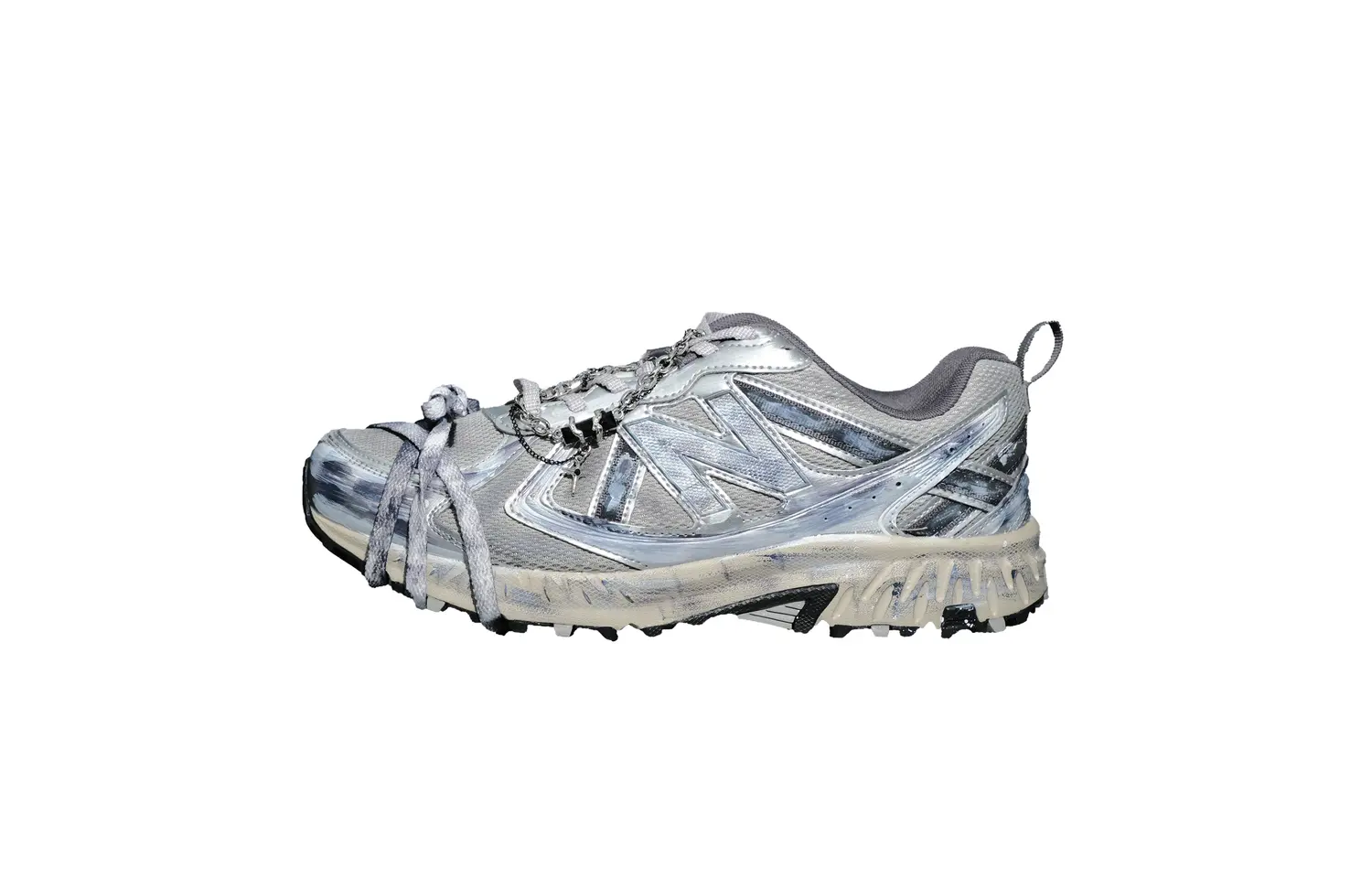 

New Balance NB 410 V5 устойчивые к истиранию низкие кроссовки для городских поездок Unisex Silver