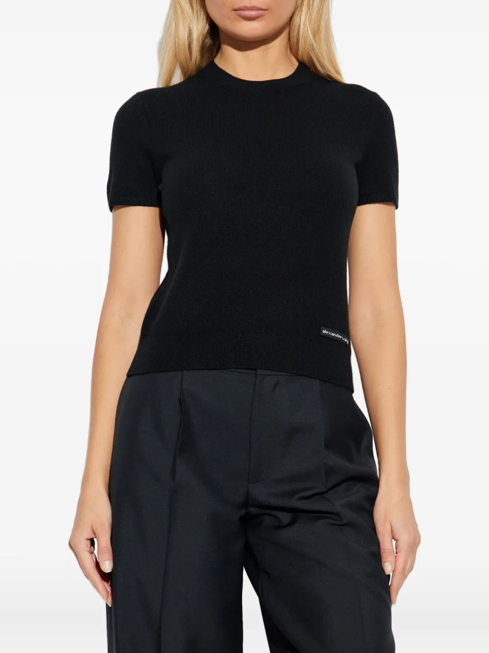 Футболка с логотипом и круглым вырезом Alexander Wang, черный — фото 3
