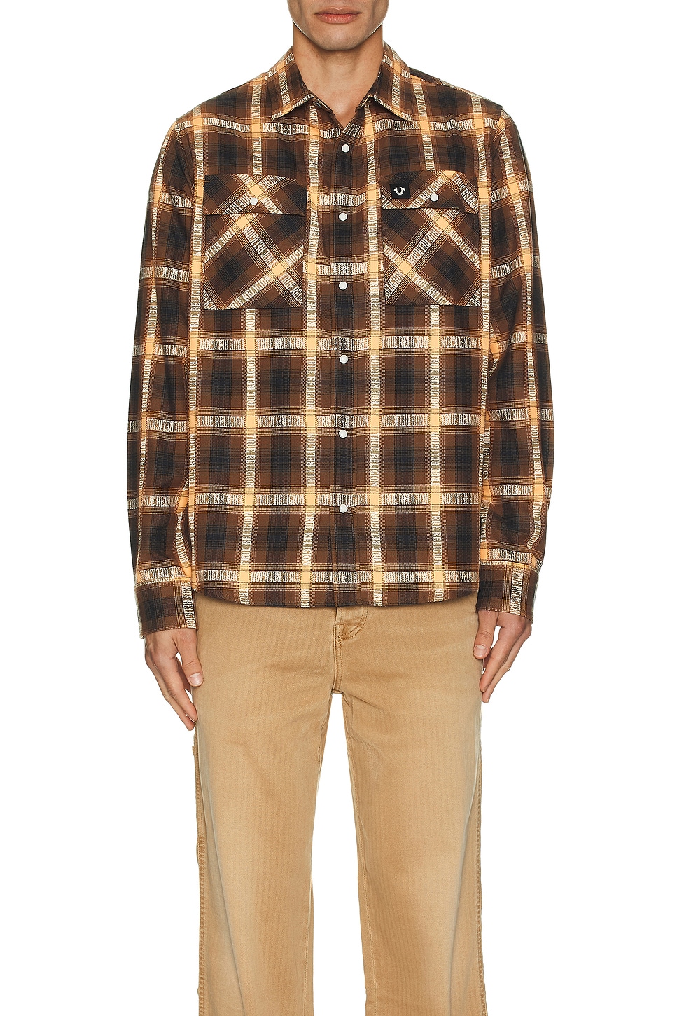 

Жаккардовая рабочая рубашка True Religion, цвет chiffon plaid