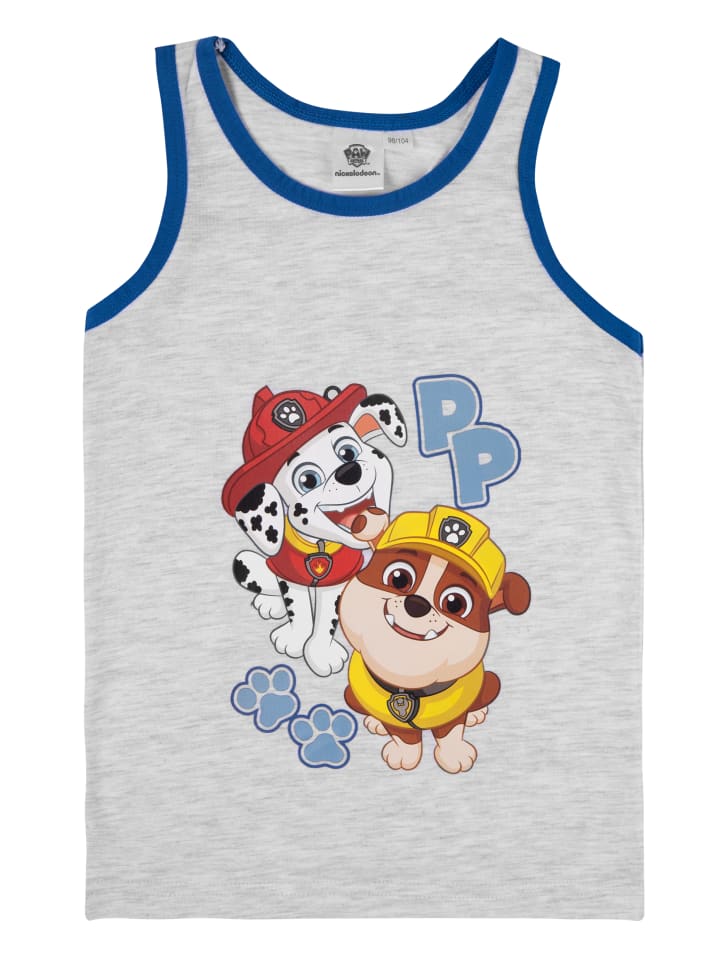 Paw Patrol Комплект из двух маек-топов с изображением Щенячьего патруля, сине-серые — фото 2