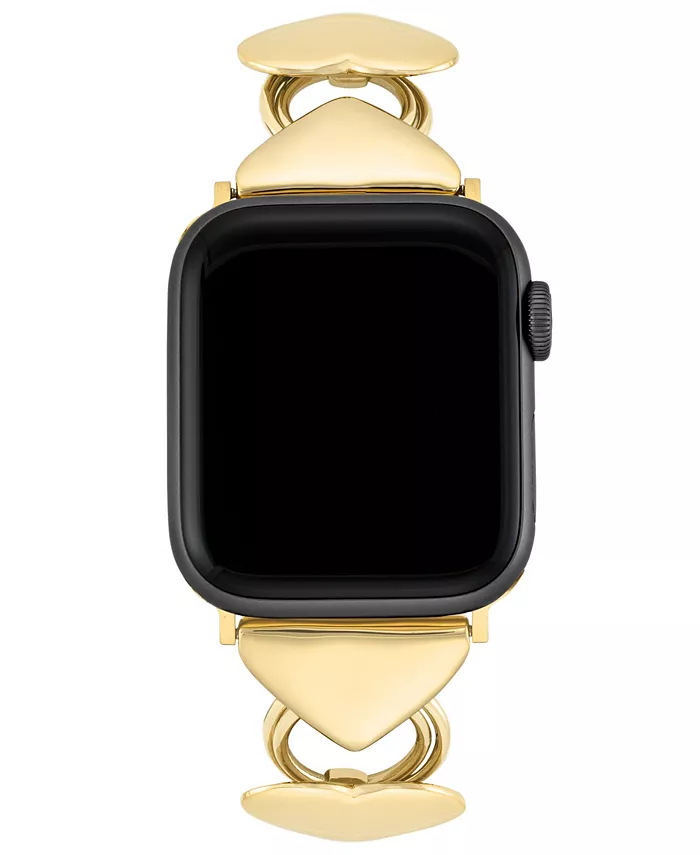 

Женский браслет с металлическими звеньями в форме сердца для Apple Watch 42 мм (Series 10) и 38/40/41 мм Anne Klein, желтый
