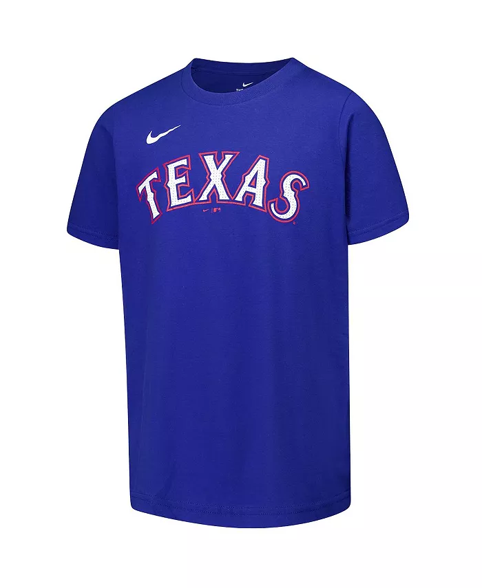 Футболка с именем и номером Evan Carter, Texas Rangers, для мальчиков и девочек Nike — фото 2