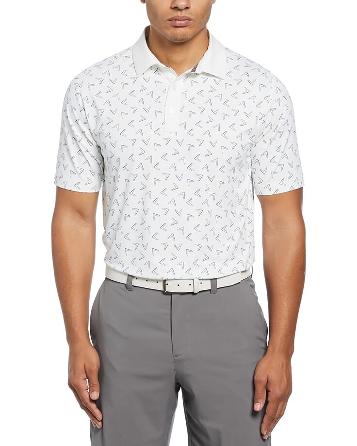 

Поло Callaway Painted Chevron Trademark Print, цвет Bright White