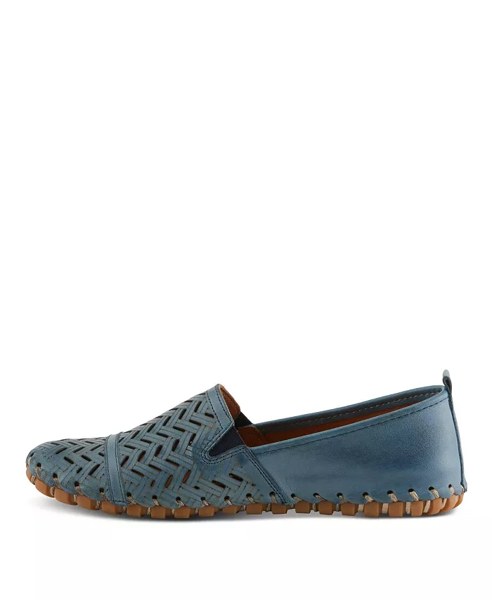 Kapri Flexible Leather Loafer с ажурной деталью и съемной стелькой с поддержкой свода стопы Spring Step, синий — фото 2
