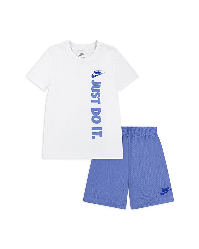 

Детский комплект с логотипом: футболка и шорты для мальчиков - Little Kid Nike, синий