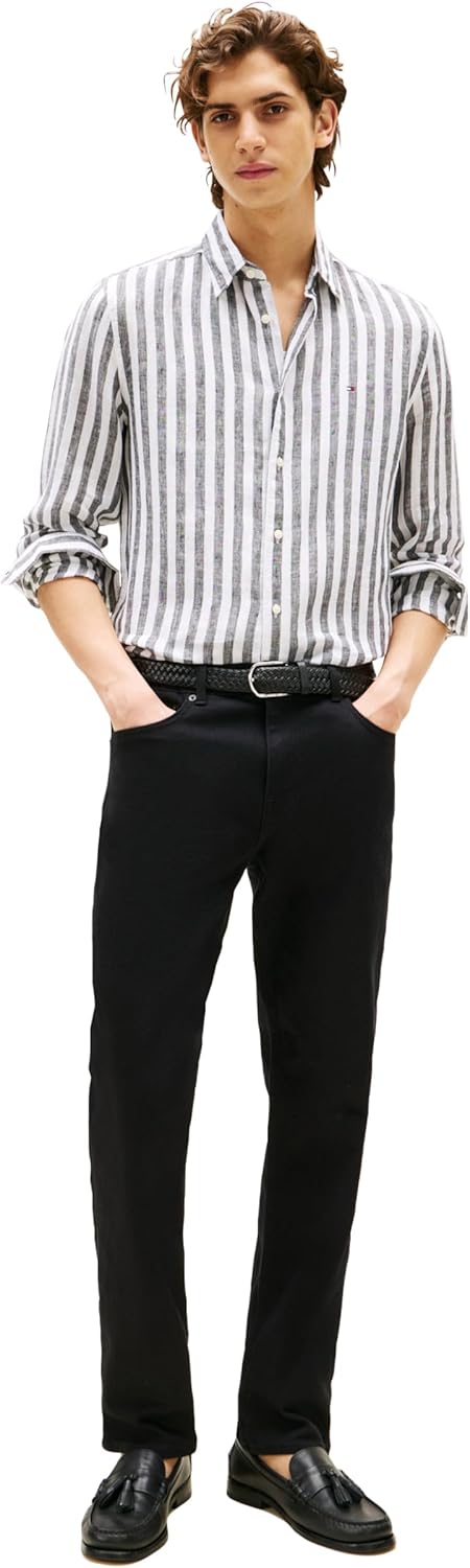 Мужские джинсы Tommy Hilfiger Slim Straight Fit Stretch, Black — фото 3