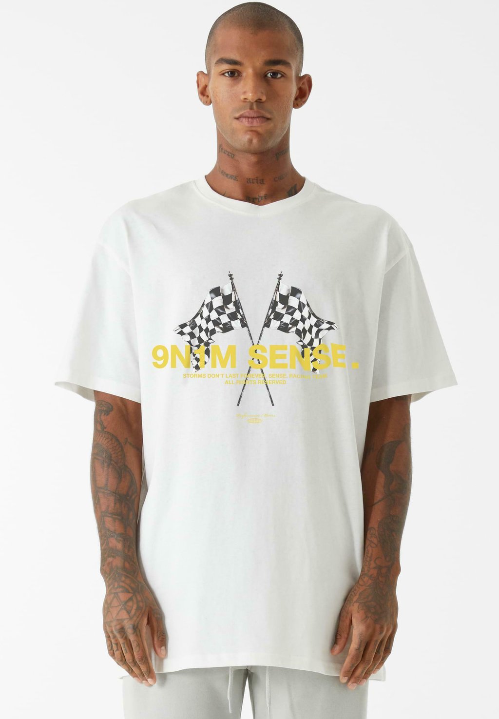 

Футболка с принтом RACE FLAGS 9N1M SENSE, бежевый