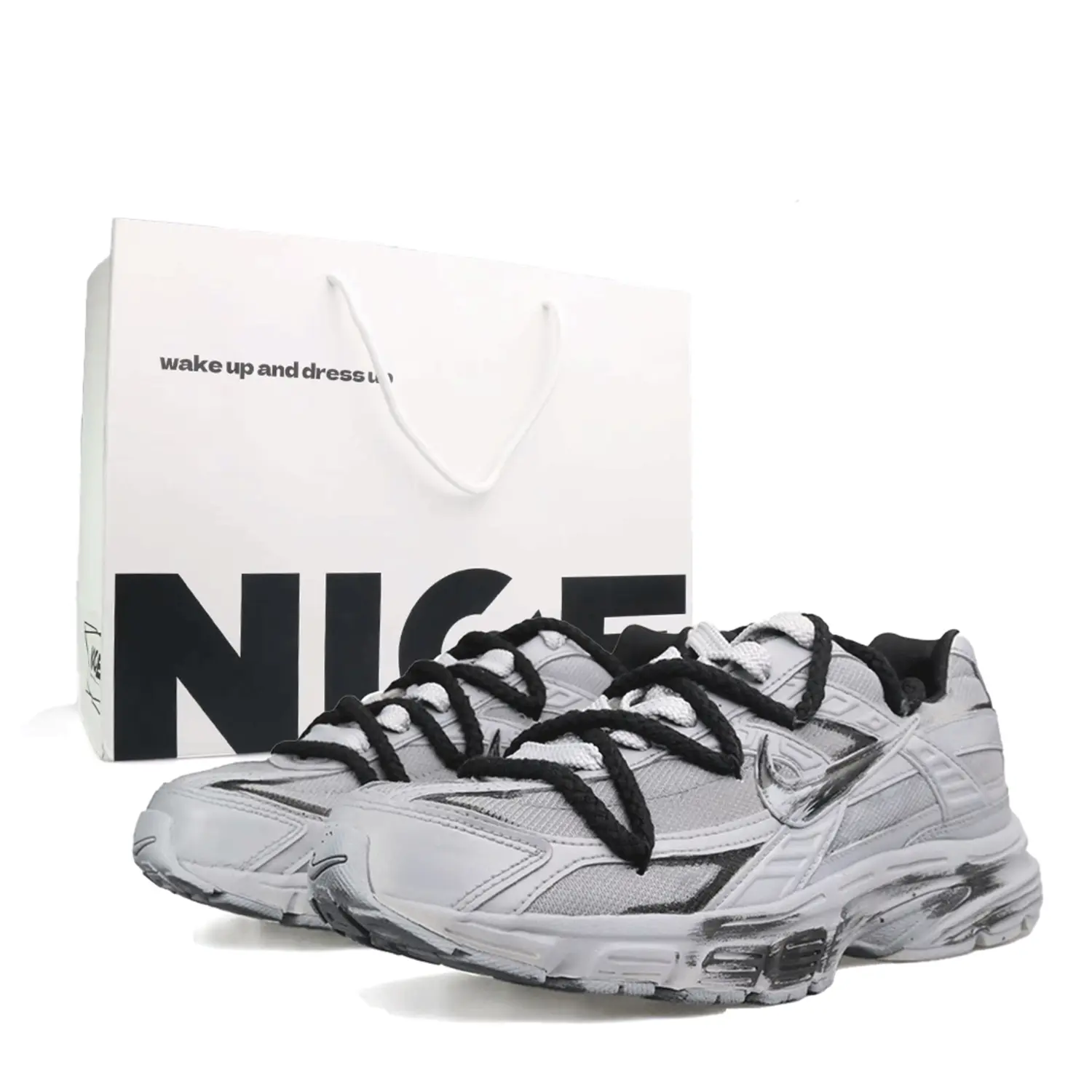 

Кроссовки Initiator Cushioning, Breathable, Lightweight Low top Casual City Commute Running Shoes Unisex Moonhawk Gray Nike, серый