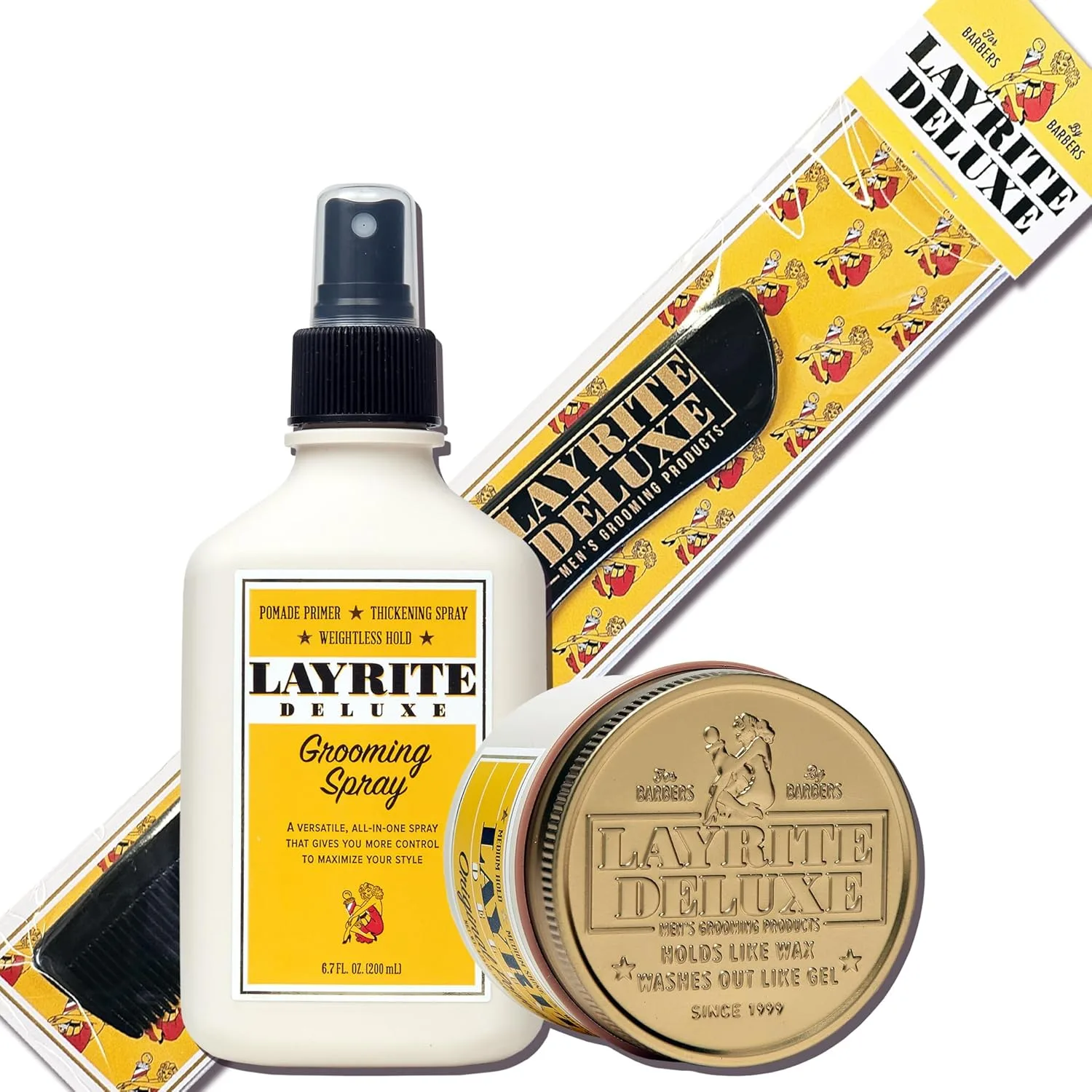 Набор Layrite Deluxe Original 4.25 унции + спрей для ухода + расческа — фото 3