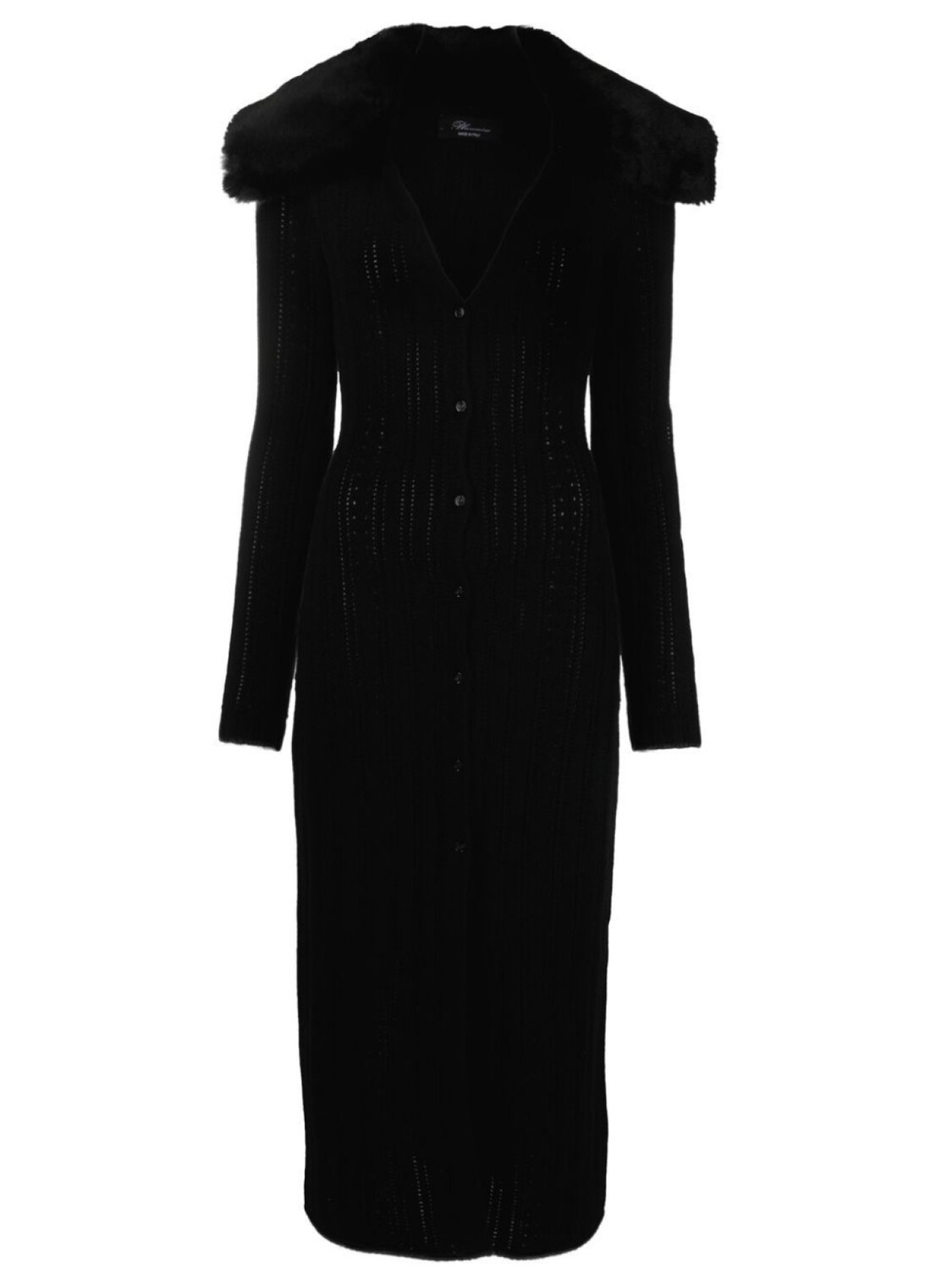 

Blumarine трикотажное платье с меховым воротником, черный