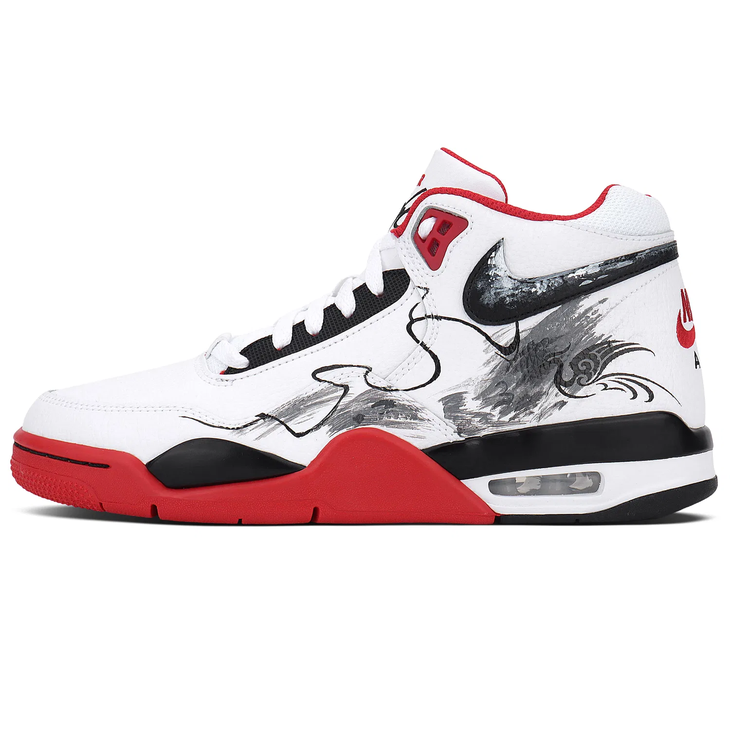 Кроссовки баскетбольные Nike Flight Legacy Ink Wash Horse Custom — фото 3