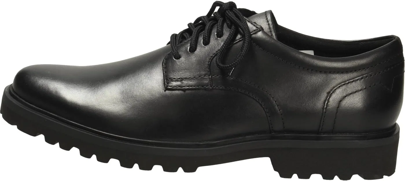 Мужские туфли Clarks Berwick на шнуровке, 2-Black (Black Leather) — фото 2