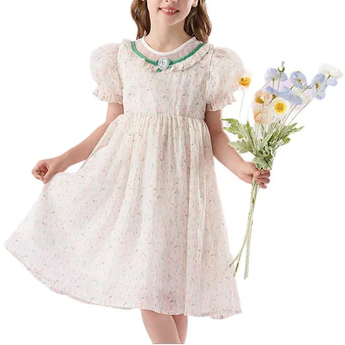 Детское платье beige floral для детей 3-7 лет Disney, бежевый — фото 4