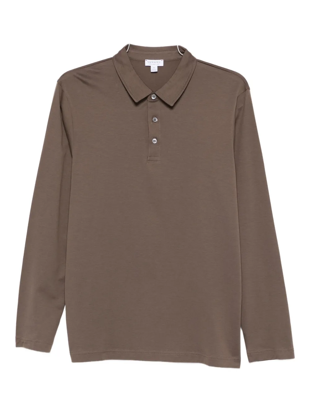 

Поло на пуговицах Sunspel, коричневый