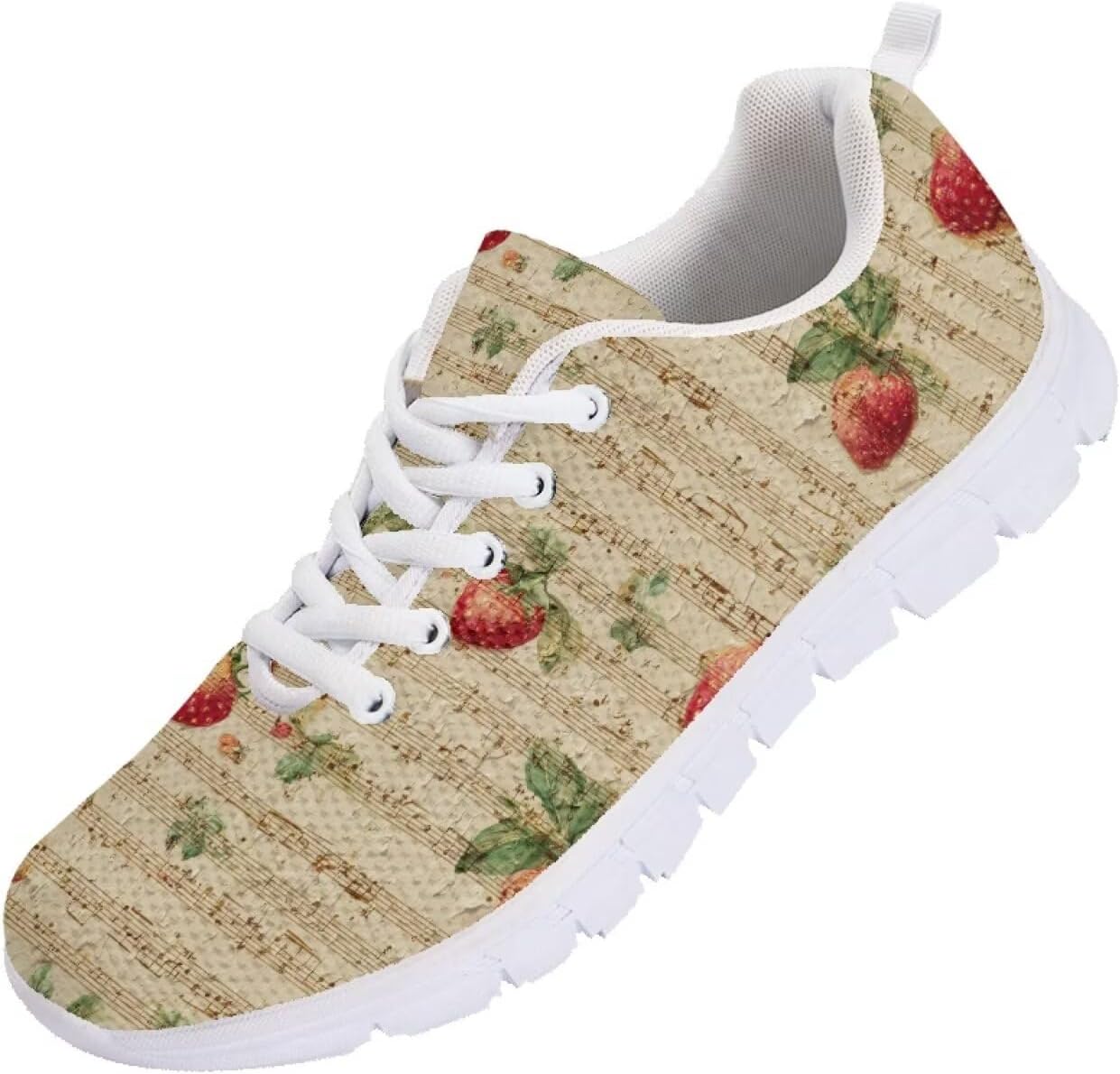 

Мужские кроссовки Funnydude Funny Print для бега, осенние, с удобной шнуровкой, дышащие сетчатые кроссовки, Strawberry