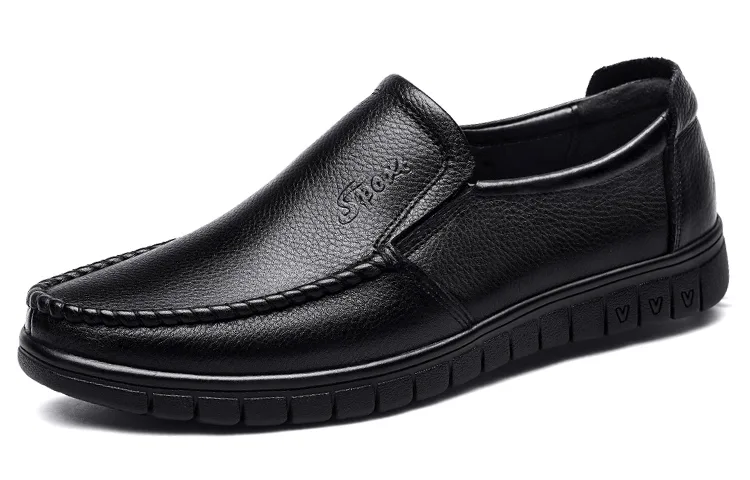 HUANAI Повседневные кожаные туфли мужские low top черные — фото 4