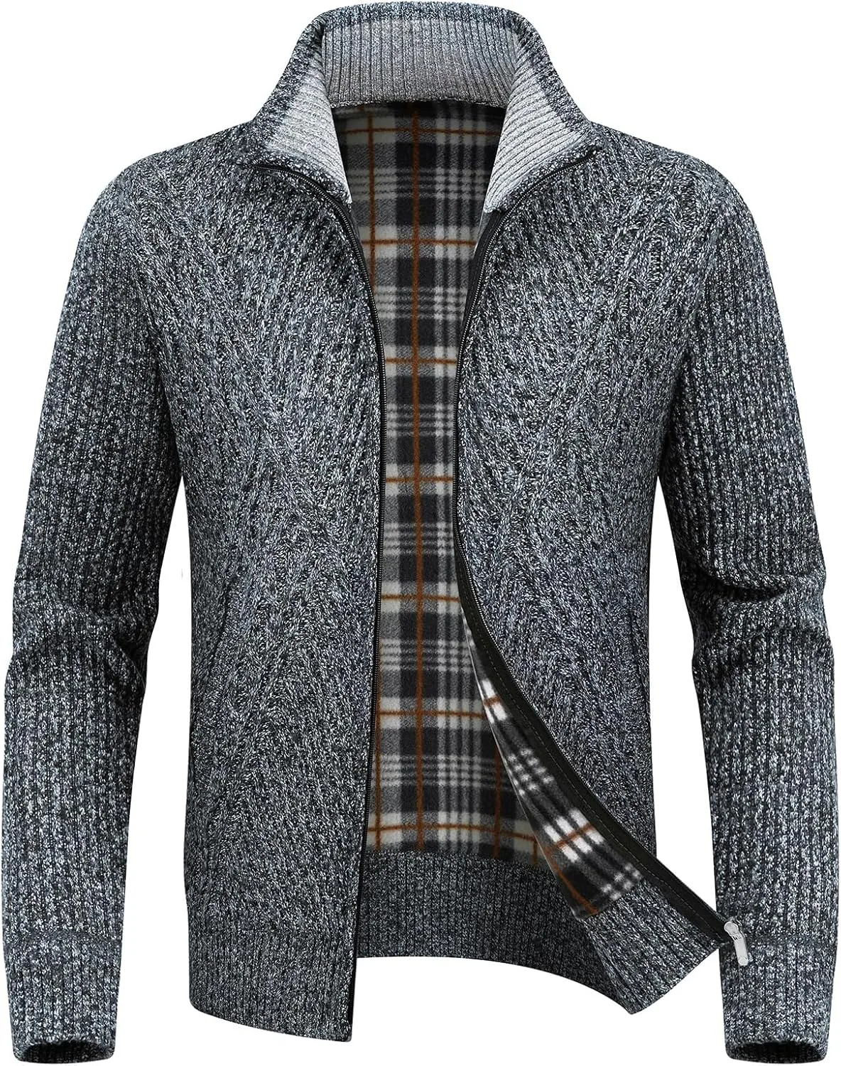 

Мужской кардиган Lamgool с длинным рукавом и воротником-стойкой