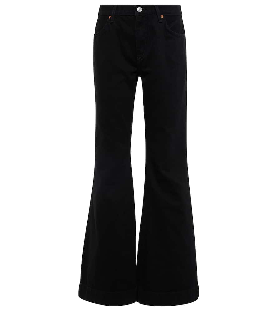 

Джинсы с расклешенными штанинами средней посадки Re/Done, Black