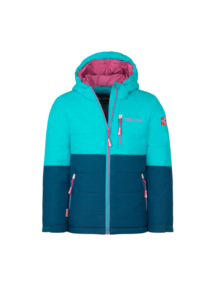 

Куртка для лыж/сноуборда Hemsedal XT темно-бирюзового/мадейрово-синего цветов Trollkids