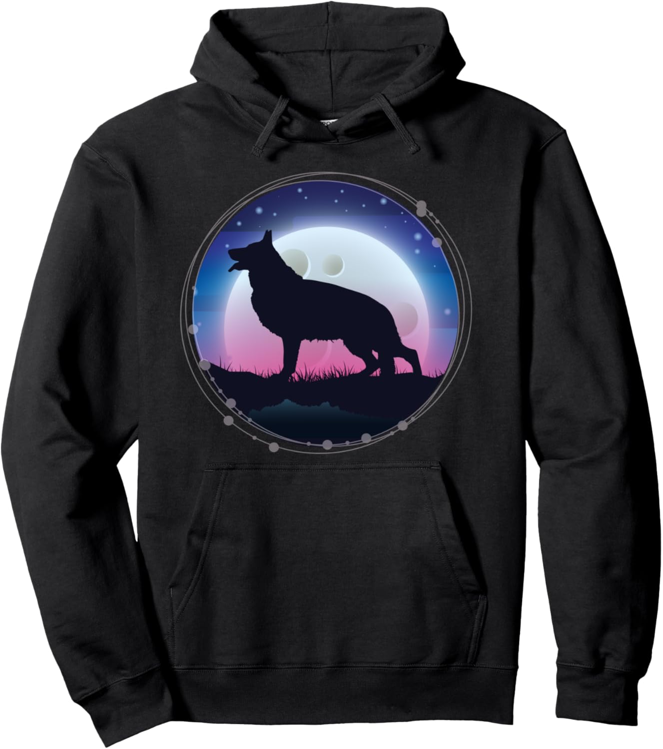 

Толстовка с капюшоном в виде немецкой овчарки German Shepherd Dog Hoodie, черный