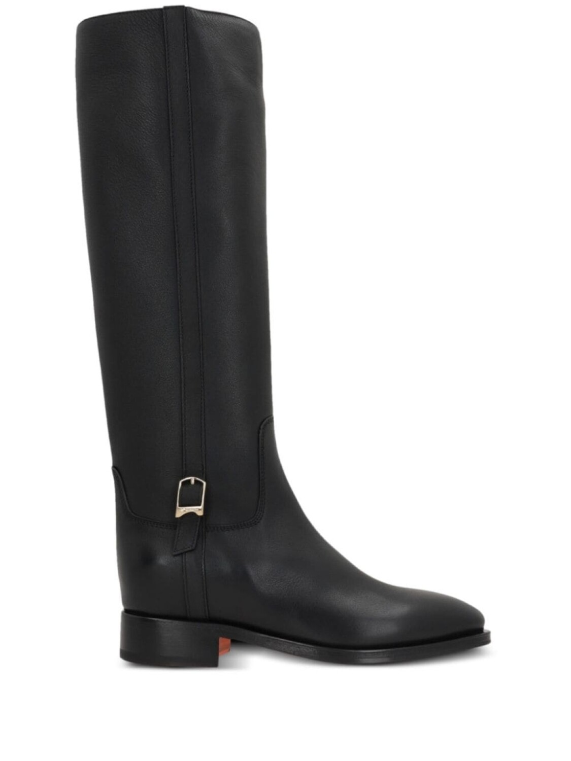 Кожаные сапоги до колен Santoni, черный
