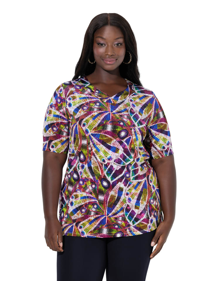 

Ulla Popken Футболка ягодного цвета, Фиолетовый, Ulla Popken Футболка ягодного цвета