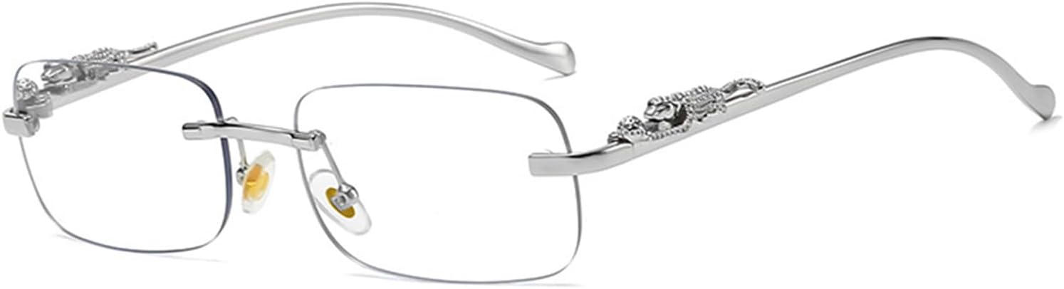 

Винтажные маленькие прямоугольные солнцезащитные очки без оправы, металлические, золотистые, серебристые, с леопардовым принтом, для женщин и мужчин TOSGMLOUS, B1*silver/Clear