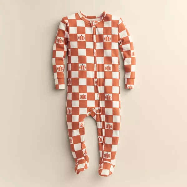 

Детская облегающая пижама с захватами Little Co. By Lauren Conrad, цвет org checker pumpkin