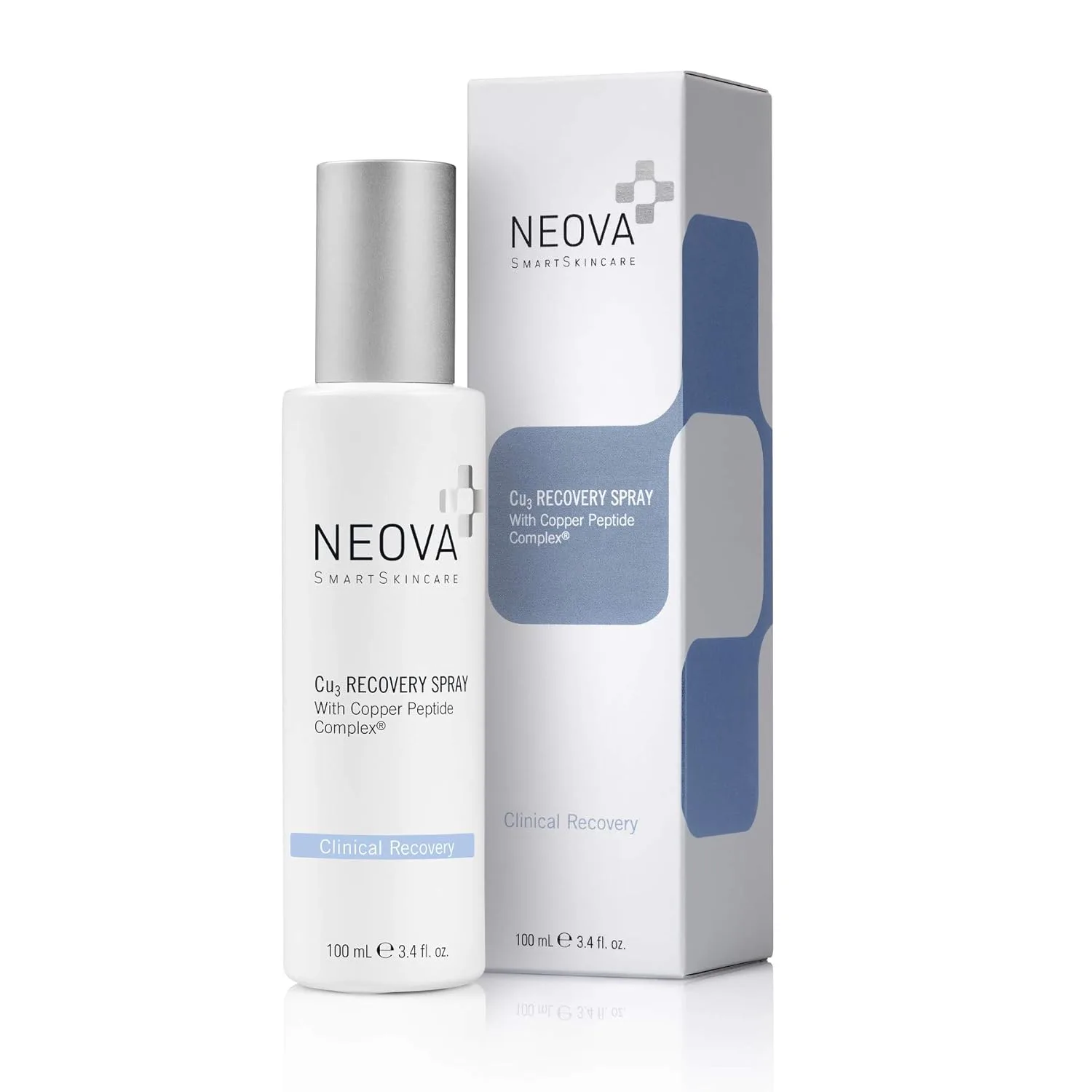 Восстанавливающий спрей NEOVA SmartSkincare Cu3 охлаждает и увлажняет кожу благодаря капелькам комплекса медных пептидов, обеспечивая комфорт и нежность.