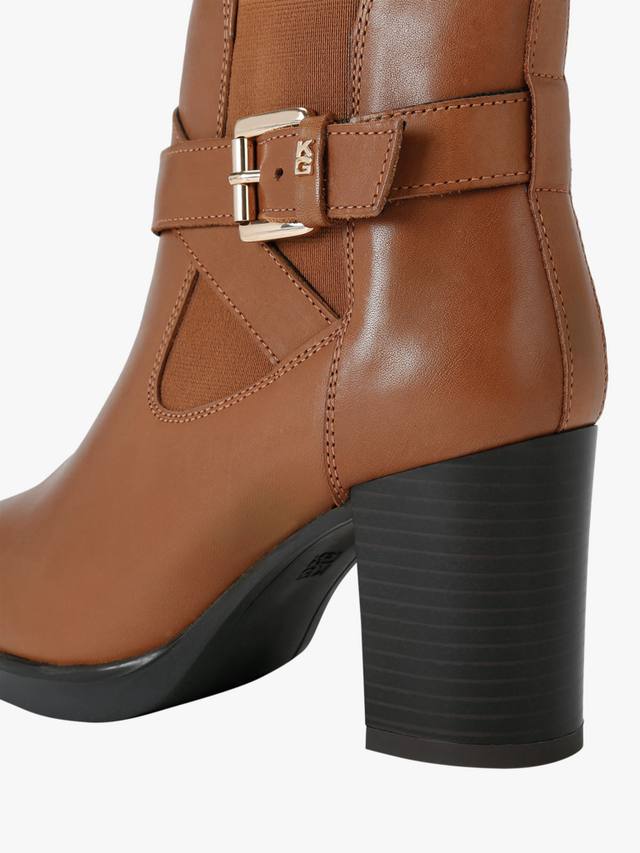 Ботильоны из натуральной кожи шалфея KG Kurt Geiger, желто-коричневый — фото 4