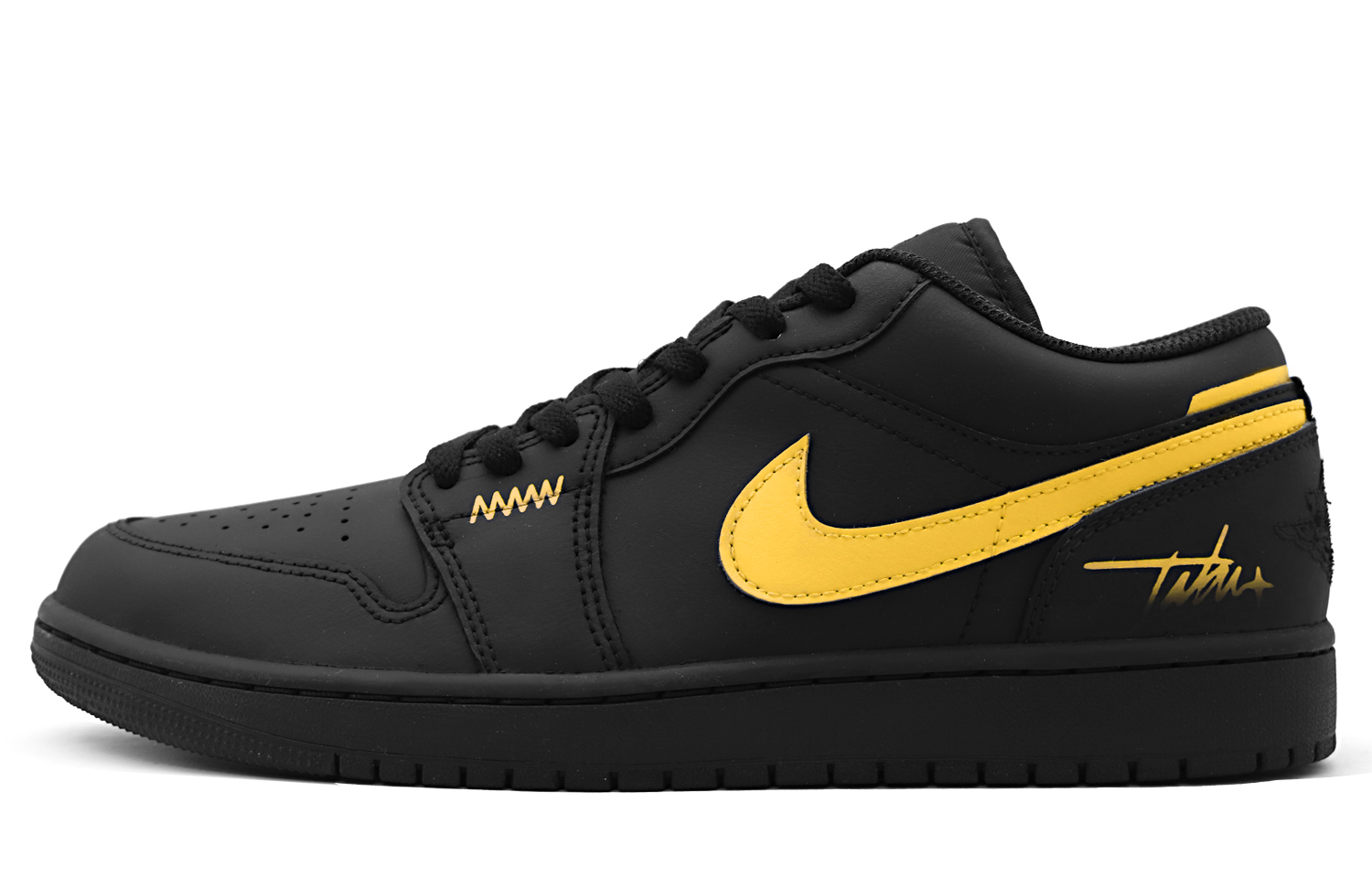 Кроссовки Air 1 Thunder Desert Cushioning Abrasion Resistant Slip Resistant Low top Vintage мужские Jordan, черный желтый — фото 3