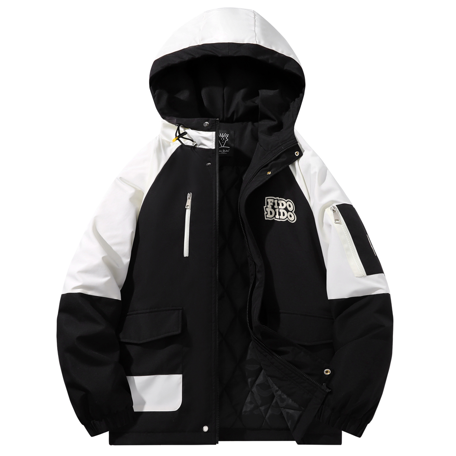 

FIDO DIDO Куртка Unisex, Black (Thickened Fleece-Lined Puffer Jacket)