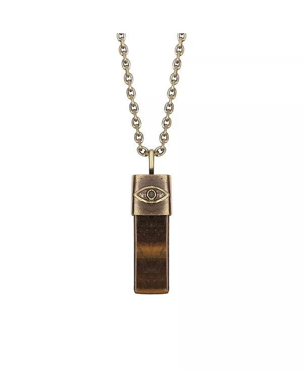 

Выдающаяся сила для мужчин — ожерелье с тигровым глазом от сглаза Karma And Luck, gunmetal/bronze/brown