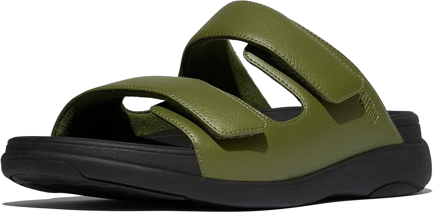 Мужские регулируемые шлепанцы FitFlop F-Mode Go с двумя перекладинами, зеленый