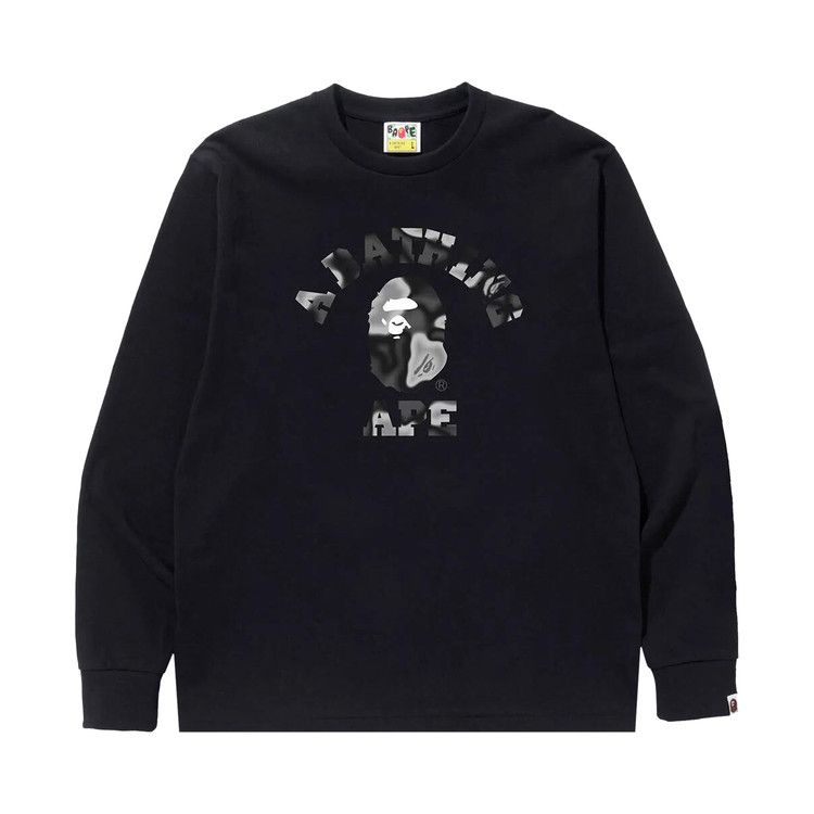 

Футболка BAPE Liquid Camo College Long-Sleeve Tee, Black
