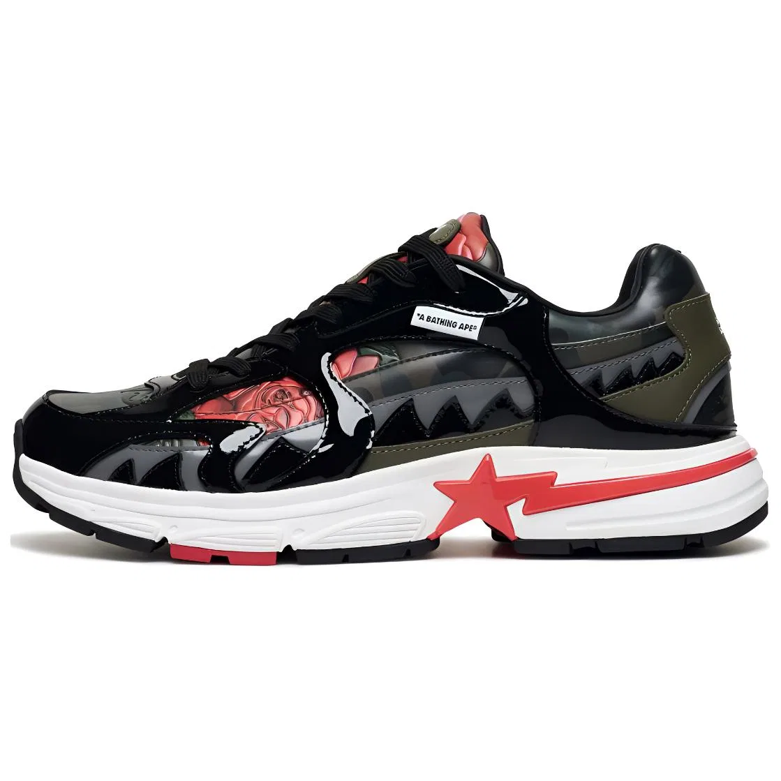Кроссовки кожаные A BATHING APE черные