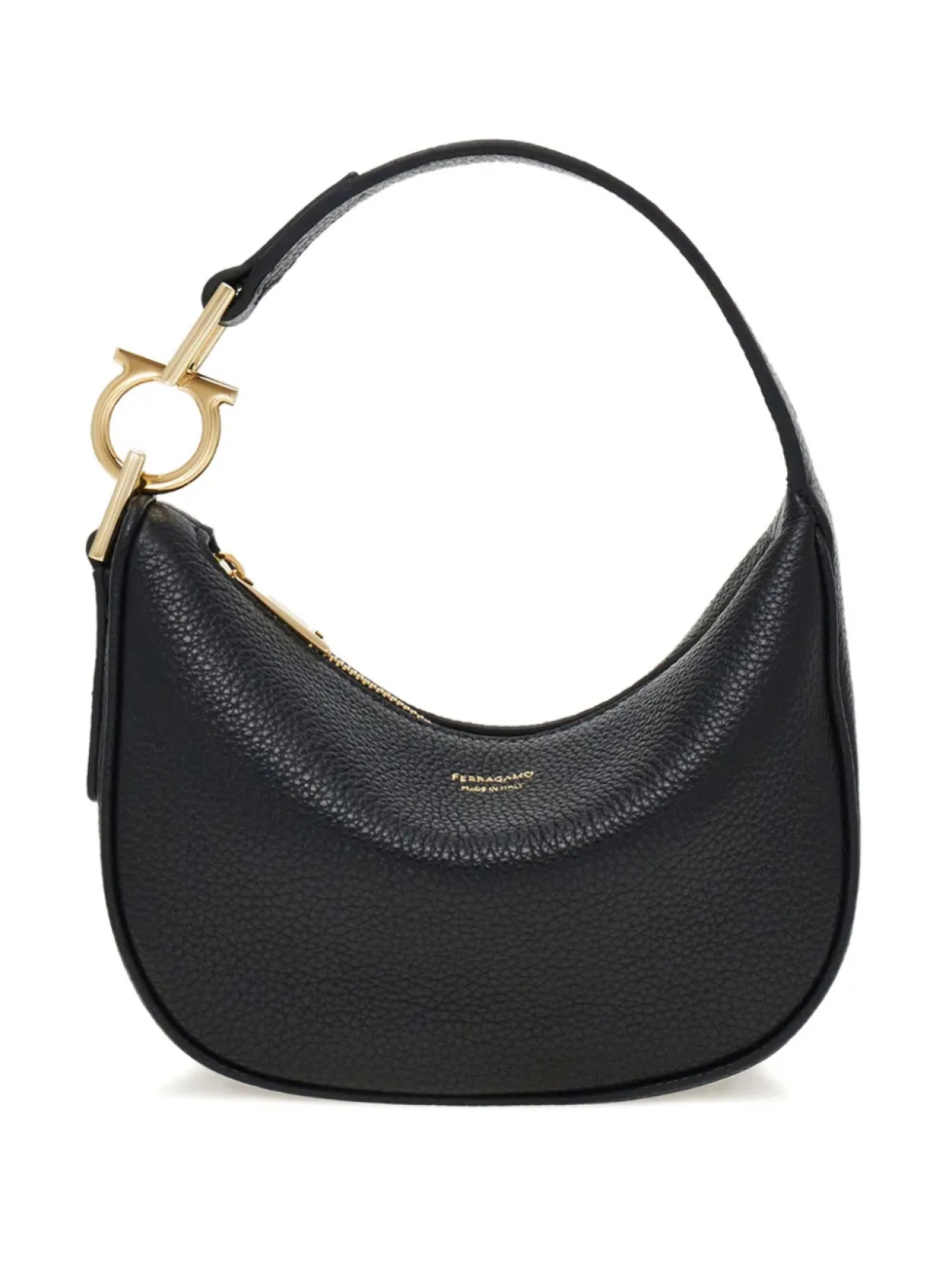 

Мини кожаная сумка-тоут Ferragamo, черный