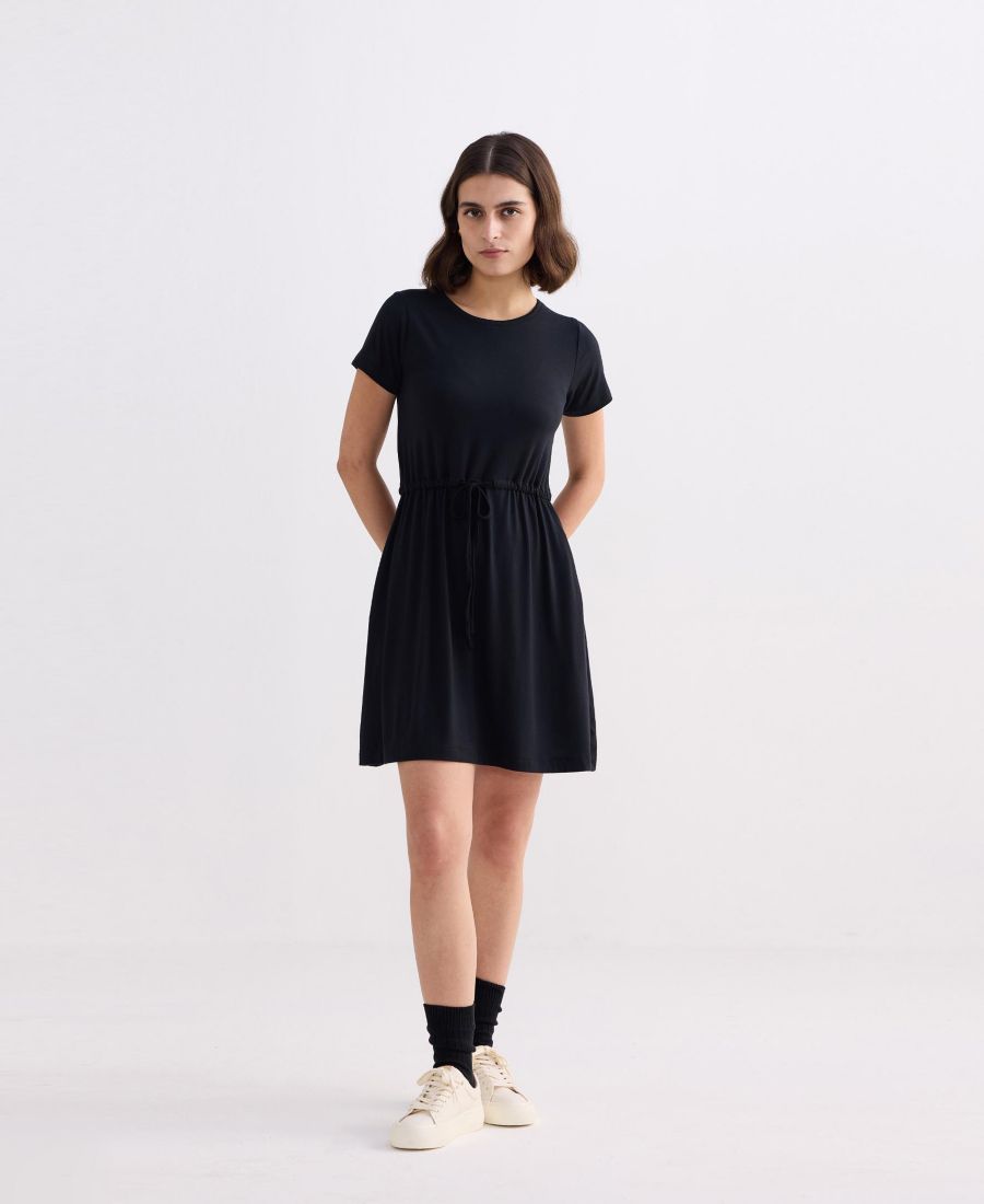 

Женское короткое платье-футболка на завязках, черное Reistor, Black, Черный, Женское короткое платье-футболка на завязках, черное Reistor, Black