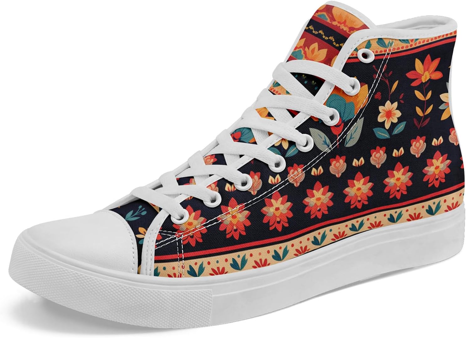 

Высокие кеды с цветочным рисунком для мужчин и женщин - стильные плоские кроссовки, удобные, дышащие, повседневная мода Awsole, белый/красный/зеленый/желтый