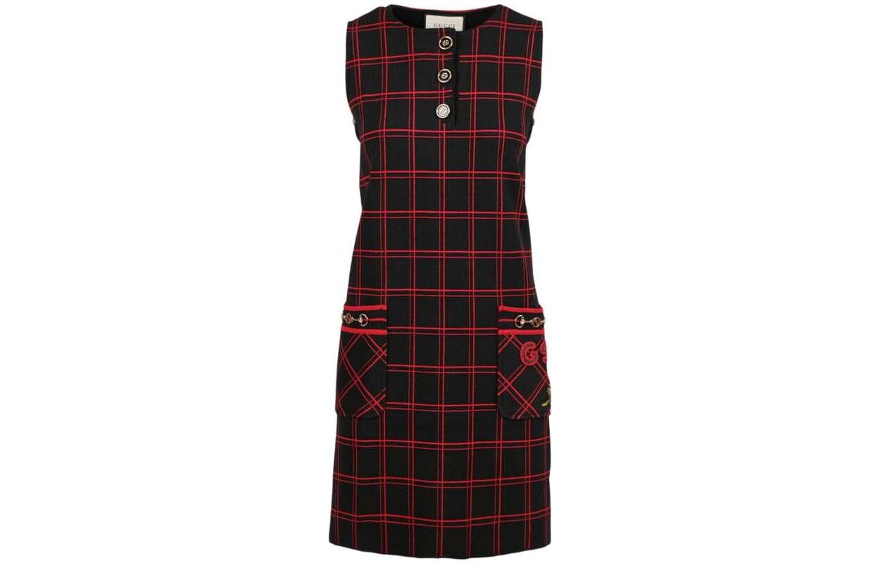 

Платье без рукавов женское черное/красное Gucci
