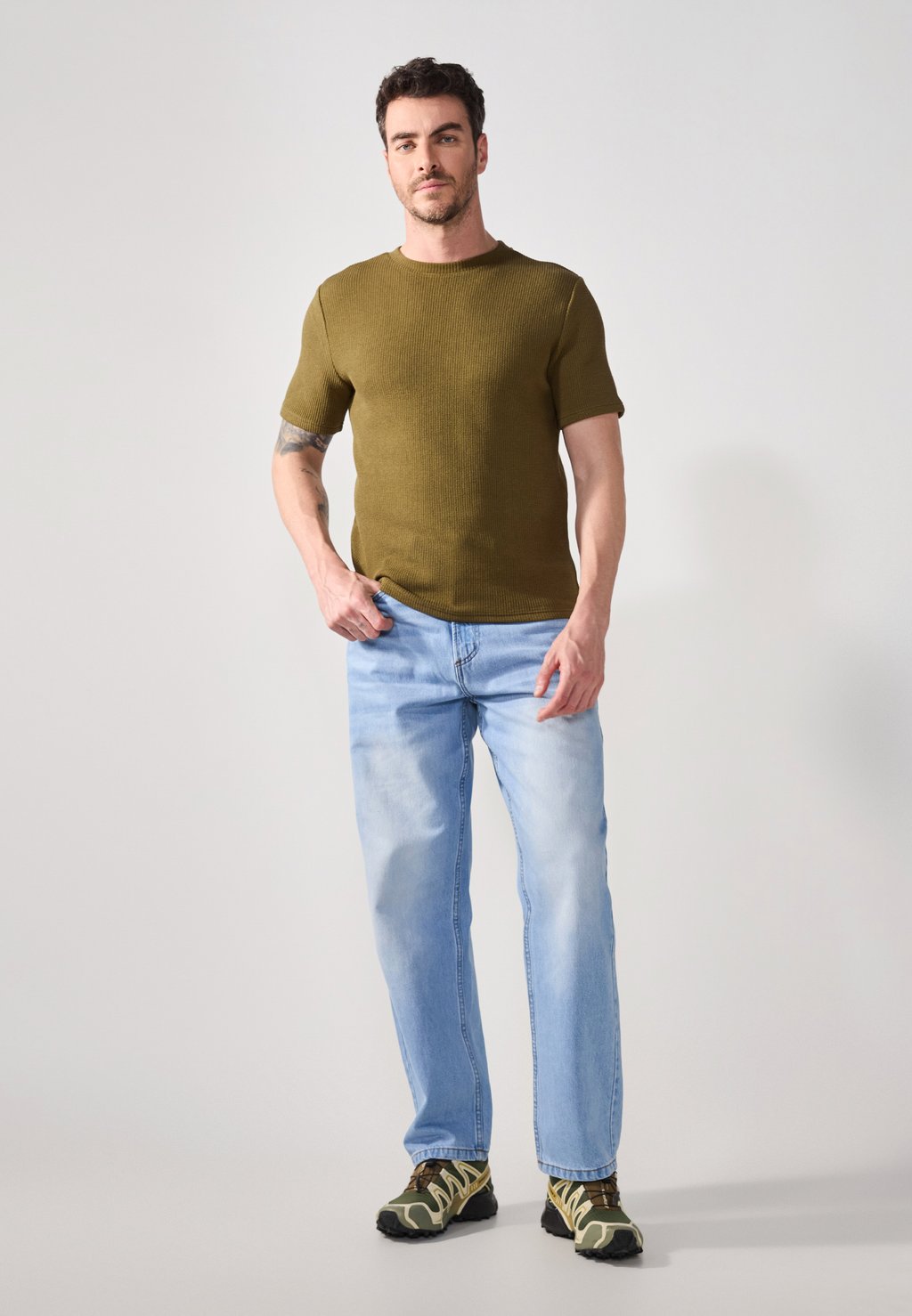 

Базовая футболка BASIC RIB T-SHIRT Pier One, хаки