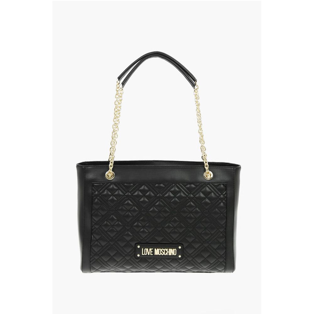 

Сумка-тоут LOVE из стеганой искусственной кожи с большой монограммой Moschino, Black