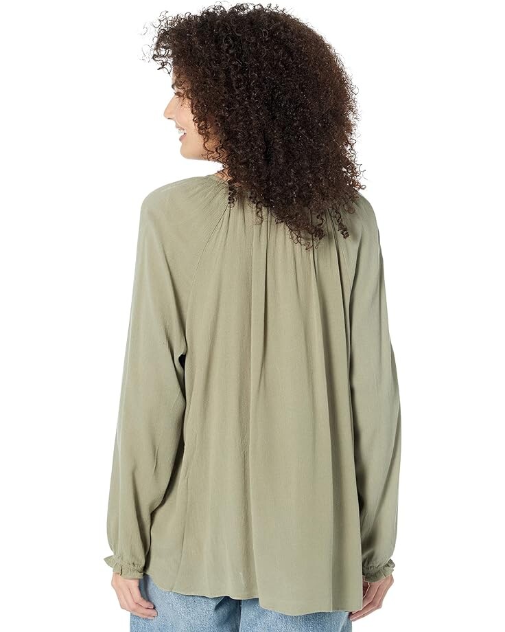 

Топ Miss Me Woven Embroidered Top, цвет Olive Green