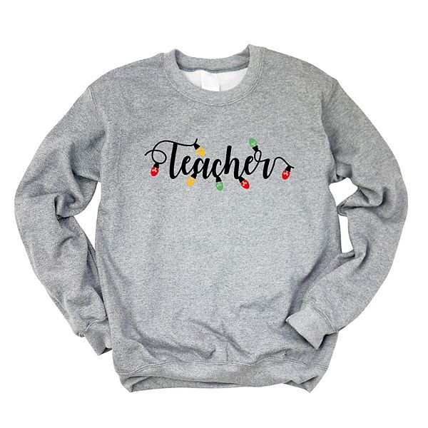 

Свитшот Teacher с новогодними огоньками Simply Sage Market, Graphite, Зеленый, Свитшот Teacher с новогодними огоньками Simply Sage Market, Graphite