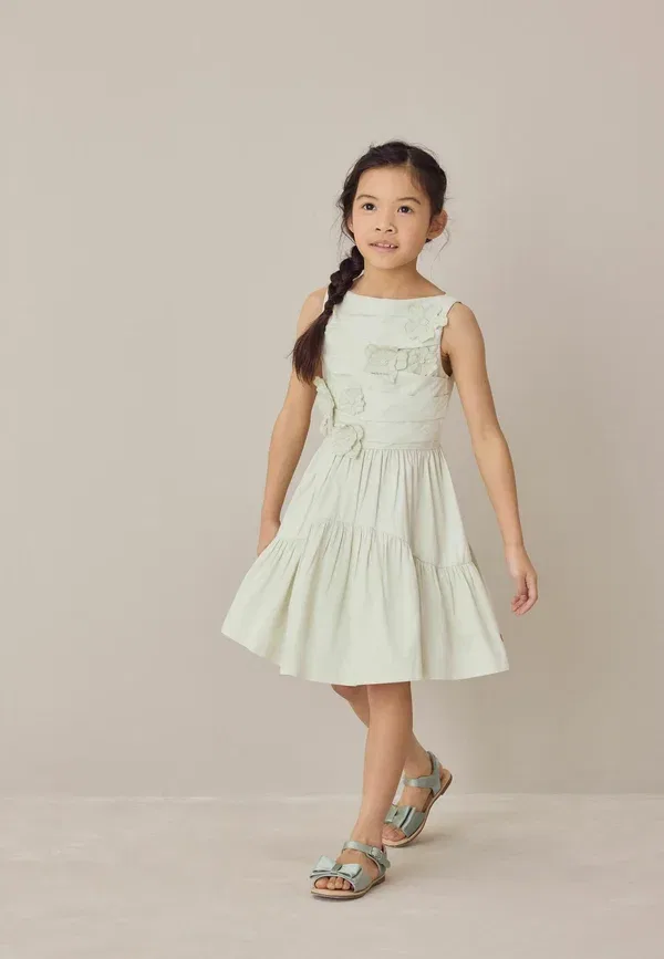 Платье Regular fit с цветочной аппликацией, Laura Ashley, цвет мяты