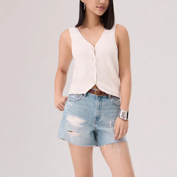 Топ женский белый V-образный вырез прямой посадки Levis, White — фото 3