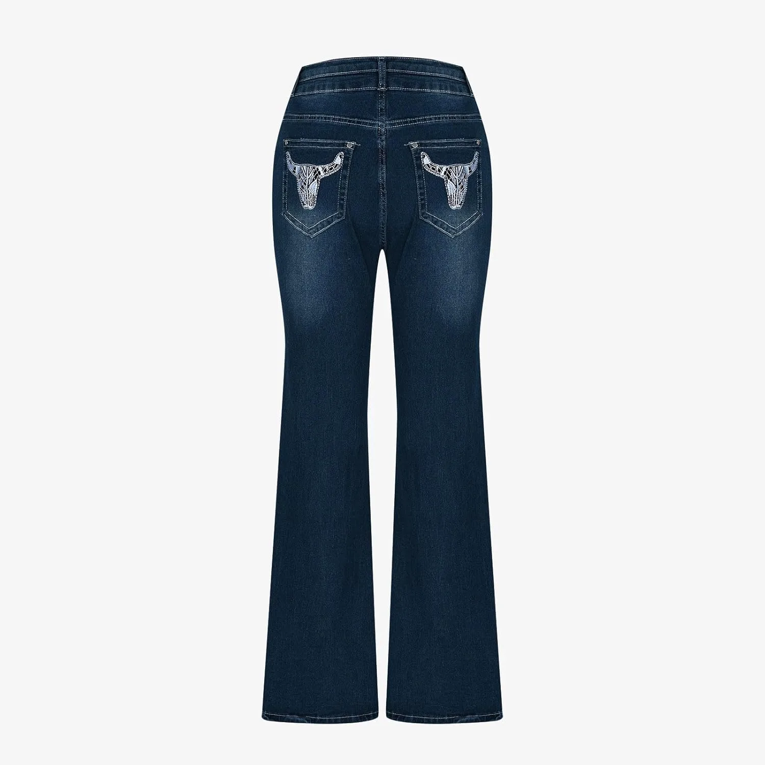 Flare High Waisted джинсы для женщин Stretchy Skinny Bell Bottom — фото 3