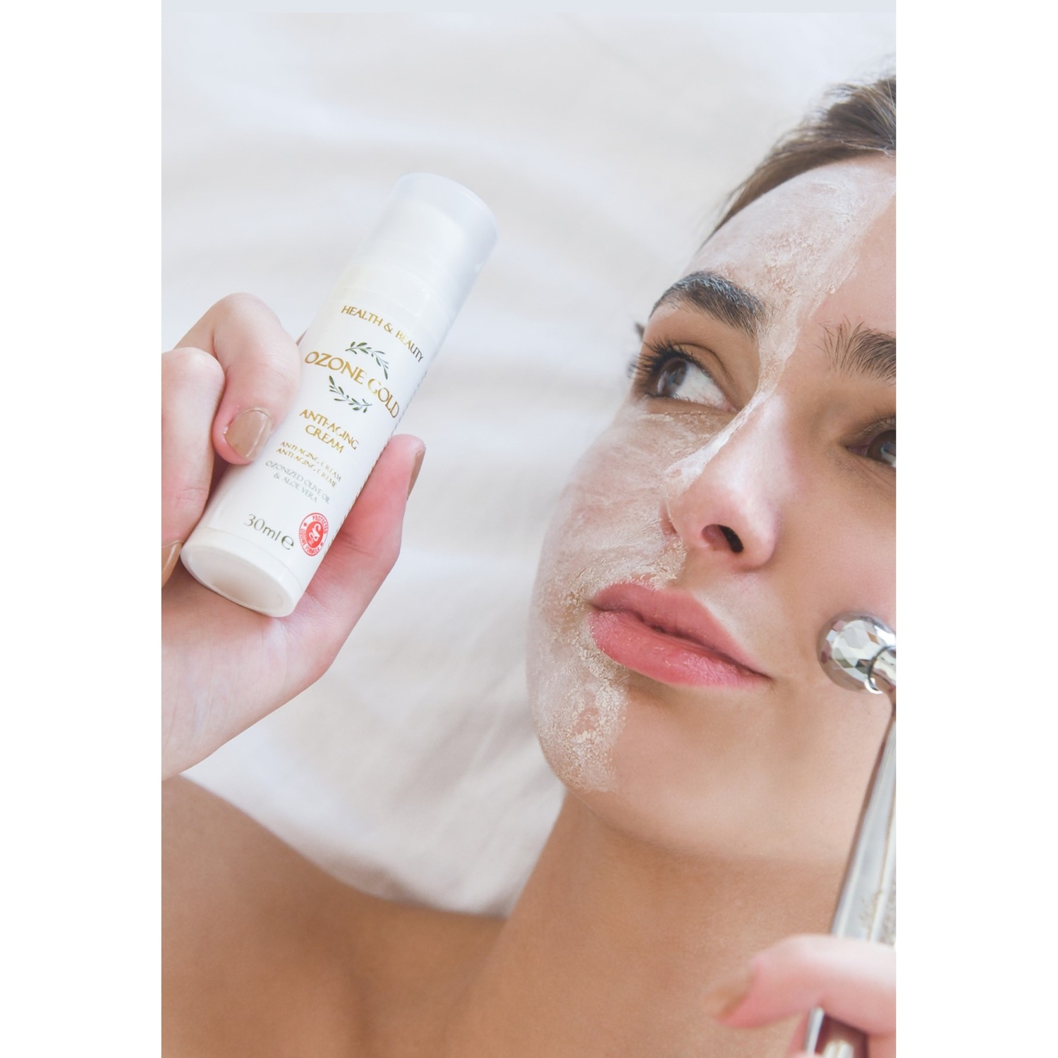 Крем для лица Ozone Gold — Anti-aging-gesichtscreme mit ozonisiertem olivenöl und aloe vera , weiß — фото 3
