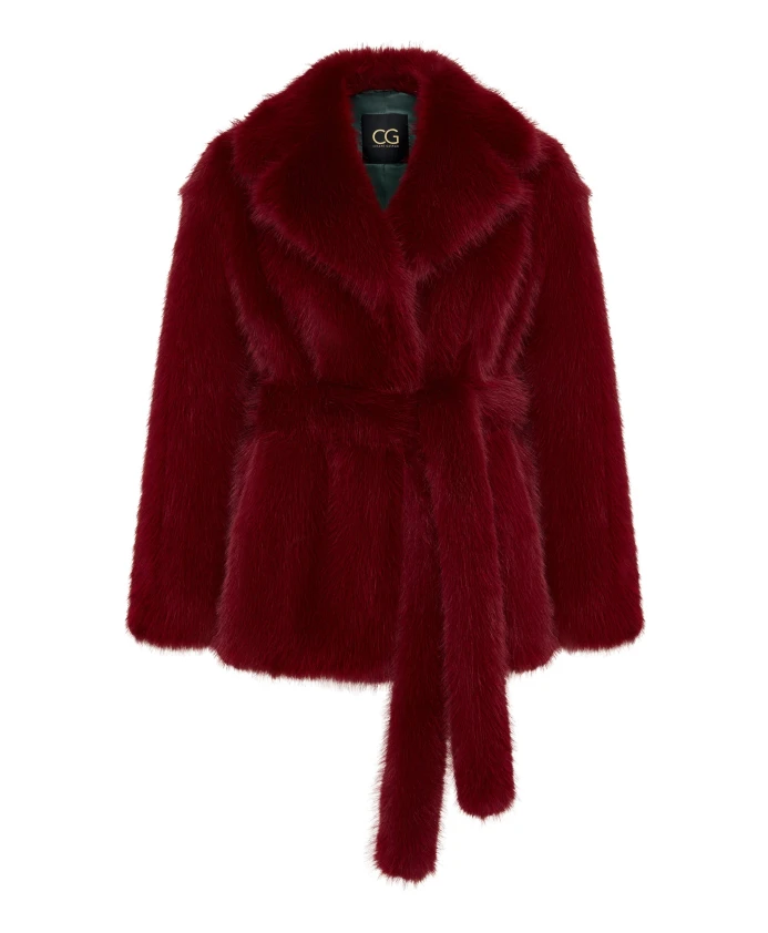 

Короткое пальто из искусственного меха Cesare Gaspari, красный