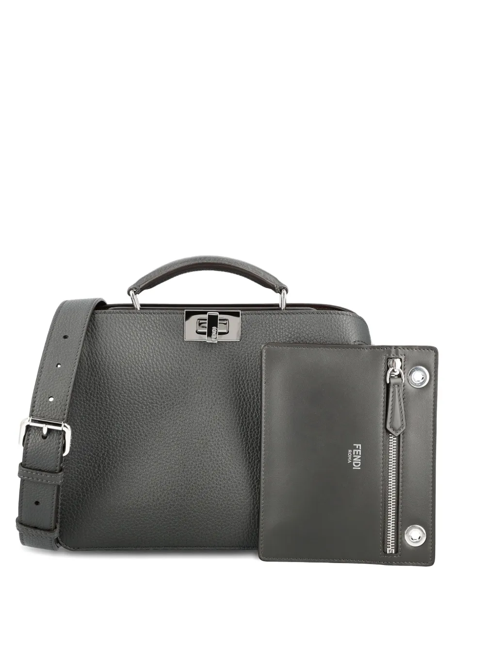 

Маленькая сумка-тоут Peekaboo ISeeU FENDI, серый